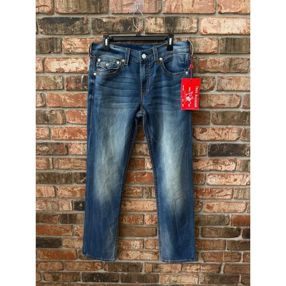 True Religion Ricky Big T Flap Pocket Jeans Size 33 NEW Desert Sand Clean